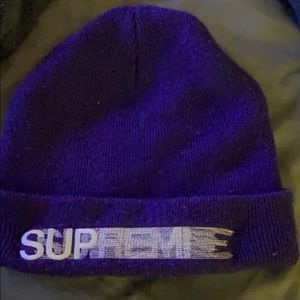 Supreme motion logo purple beanie 100% Auth
